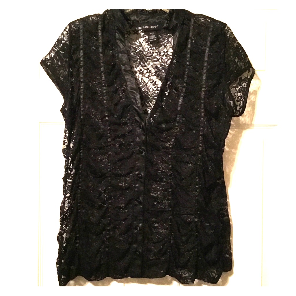Lane Bryant Black Lace Top